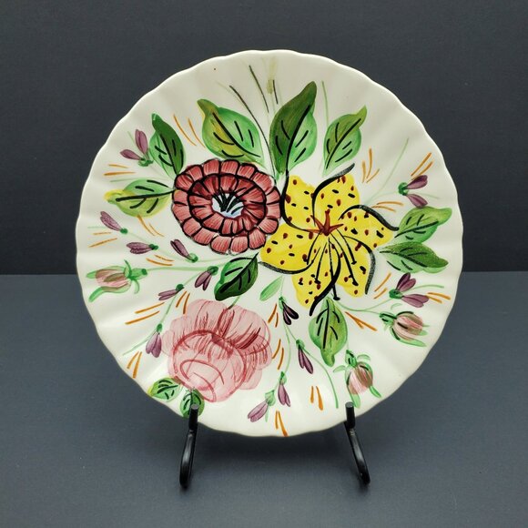 Blue Ridge Southern Potteries Tiger Lily Salad Plates Vintage Hand Painted Plate - Picture 6 of 12